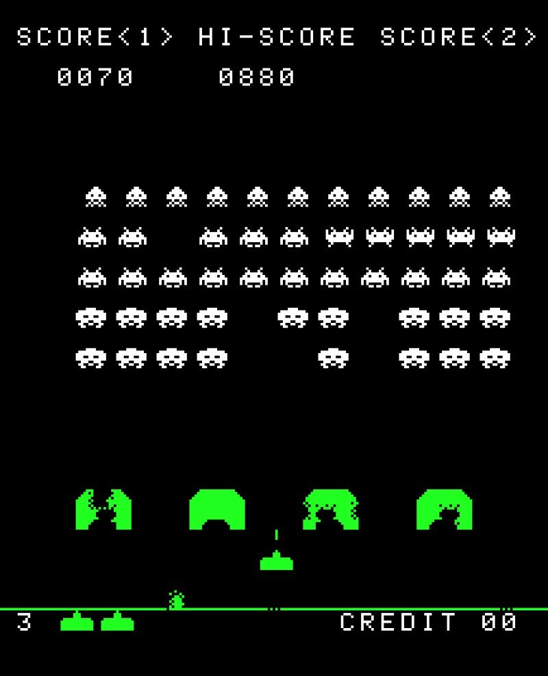 Внешний вид игры Space Invaders от компании Atari Внешний вид игры Space Invaders от компании Atari