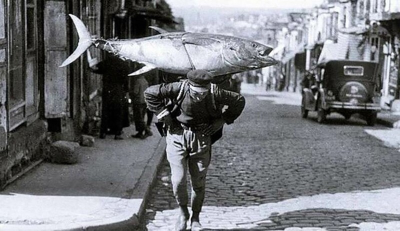 Турецкий рыбак возвращается со своей добычей.1930 г.