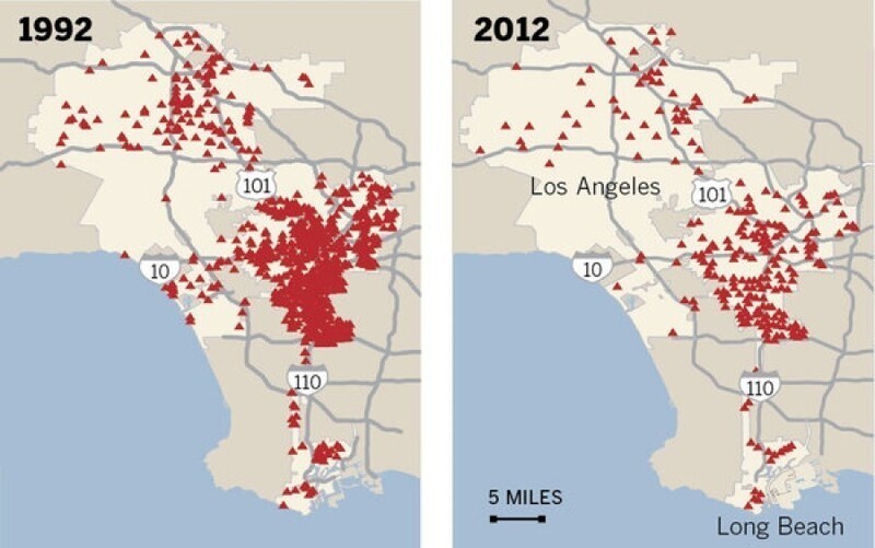 Убийства в Лос-Анджелесе: 1992 и 2012 годы
