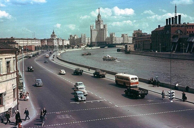 Москва 1950-ых на цветных фотографиях