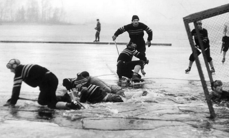 Вот так вот преждевременно закончился полуфинал Чемпионата Швеции по хоккею с мячом в январе 1960-го.