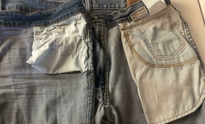 9. Гендерное неравенство! Слева - карман женских джинсов, справа - мужских