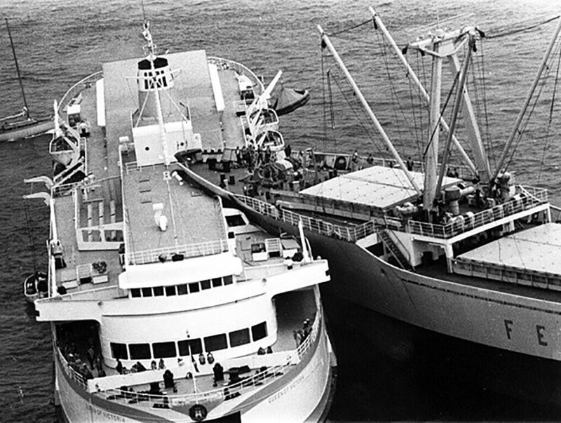 Столкновение между паромом "Queen of Victoria" и советским грузовым кораблем "Сергей Есенин", 3 августа 1970 года.