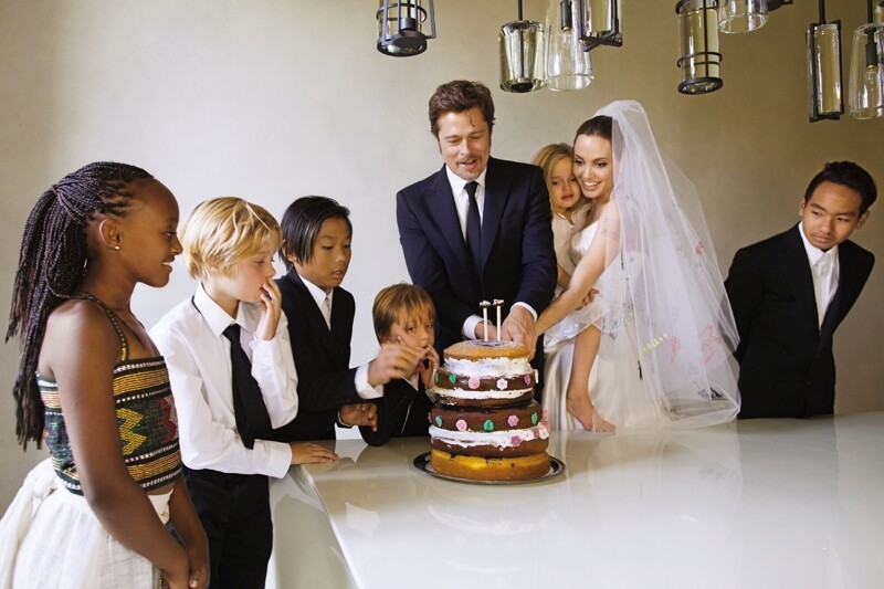 Свадебное фото Анджелины Джоли и Бреда Питта