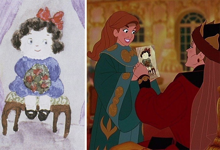 В мультфильме "Анастасия" (1997) рисунок, который Анастасия дарит своей бабушке, основан на картинке 1914 года, нарисованной настоящей принцессой Анастасией.