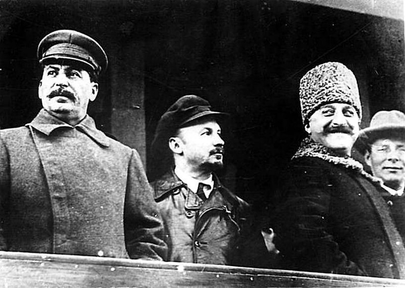  Сталин, Бухарин, Орджоникидзе и Рудзутак. Москва. Фотография. 1929 г.