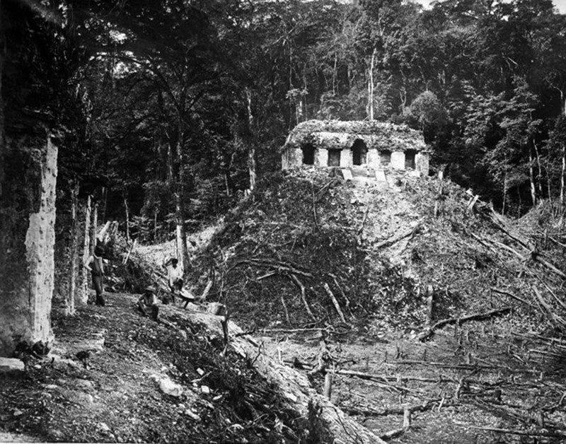 Заброшенный храм майя в Мексике, 1890 г.