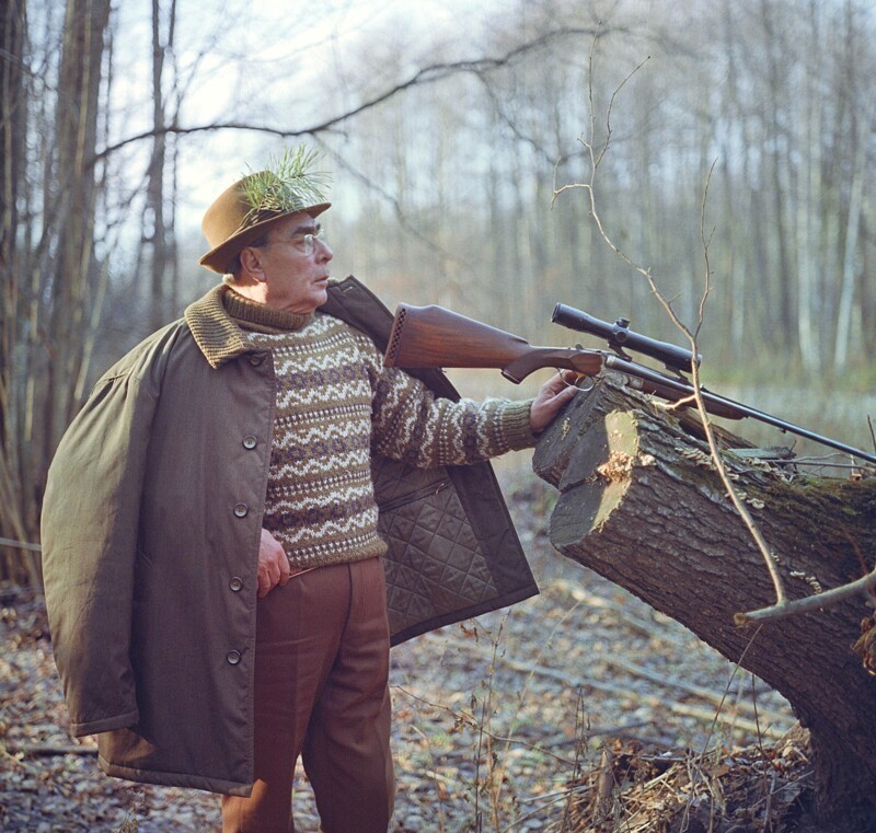 Охотничье хозяйство Залесье. Л. И. Брежнев во время охоты. Автор Мусаэльян Владимир, 1976 год