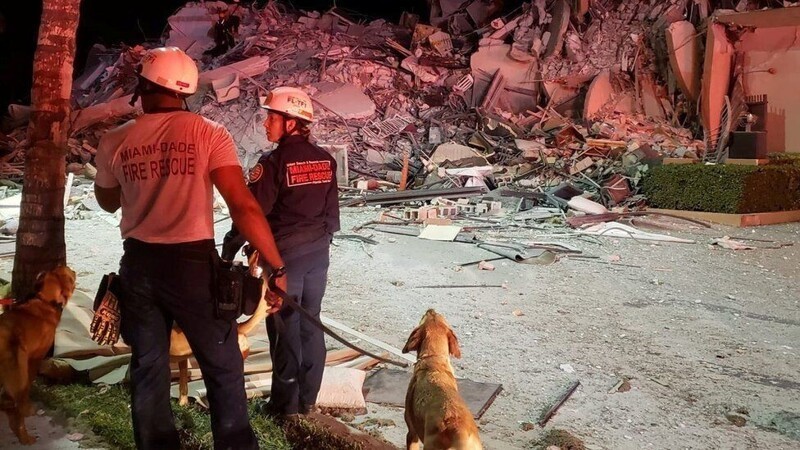 159 человек оказались под завалами после обрушения дома во Флориде
