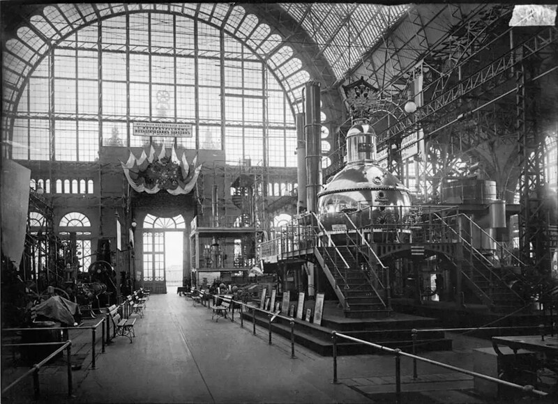 Машинный отдел Всероссийской художественно-промышленной выставки. 1896 г. Негатив 18 × 24 см.