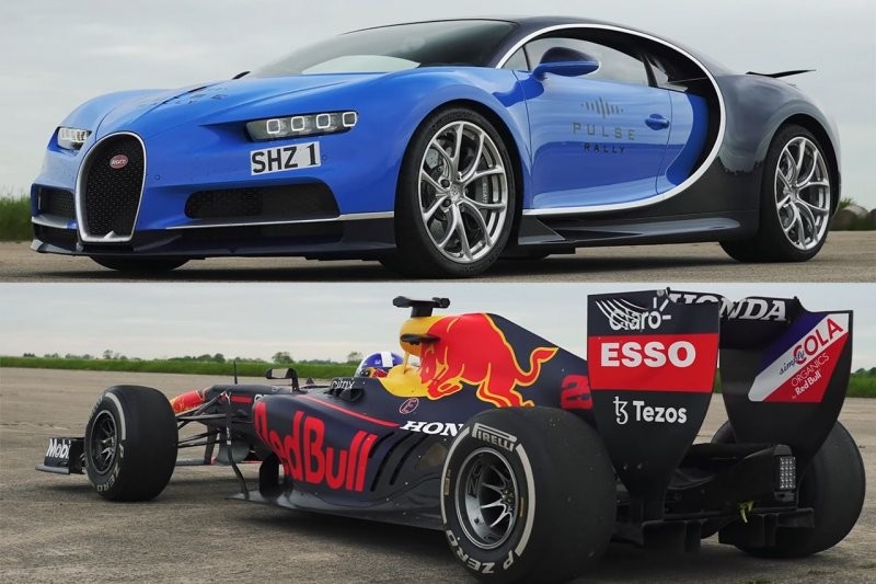 Драг-рейсинг: Bugatti Chiron против болида F1
