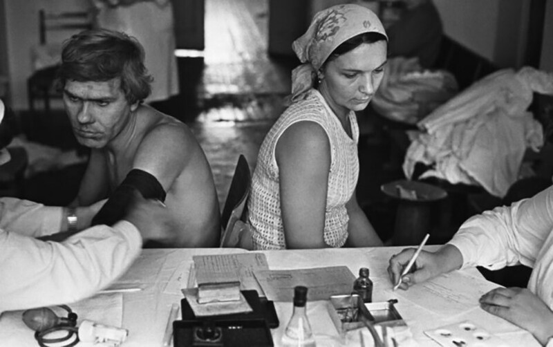 День донора. Сбор крови в цехах завода КМК, Новокузнецк, 16 сентября 1981 года.