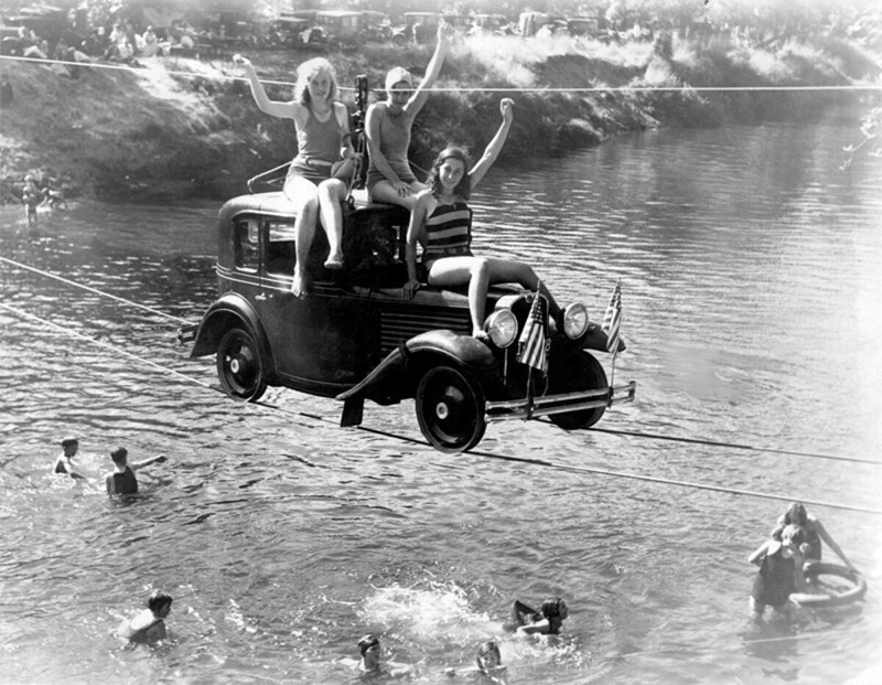 Тросовый автомобильный мост, 1932 год, США