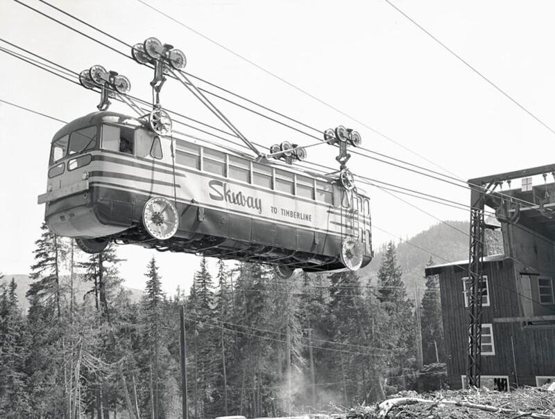 В 1950-х на горнолыжном курорте на море Маунт-Худ в Орегоне в качестве подъемника использовали обычный городской автобус, который переоборудовали в трамвай.