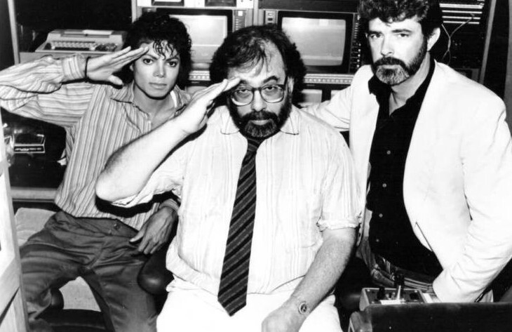 Три богатыря: Майкл Джексон, Фрэнсис Форд Коппола и Джордж Лукас, 1986 год