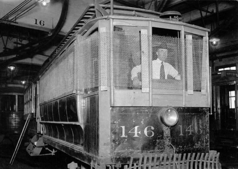 Трамвай для опасных районов, США. Фото 1920-х годов