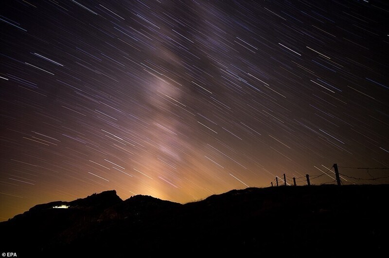 Съемка звездного дождя при долгой выдержке, Кантабрия, Северная Испания