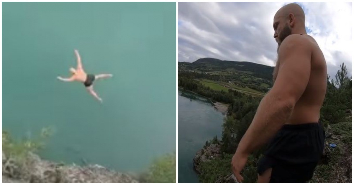 Норвежский ныряльщик совершил «прыжок смерти» и побил мировой рекорд