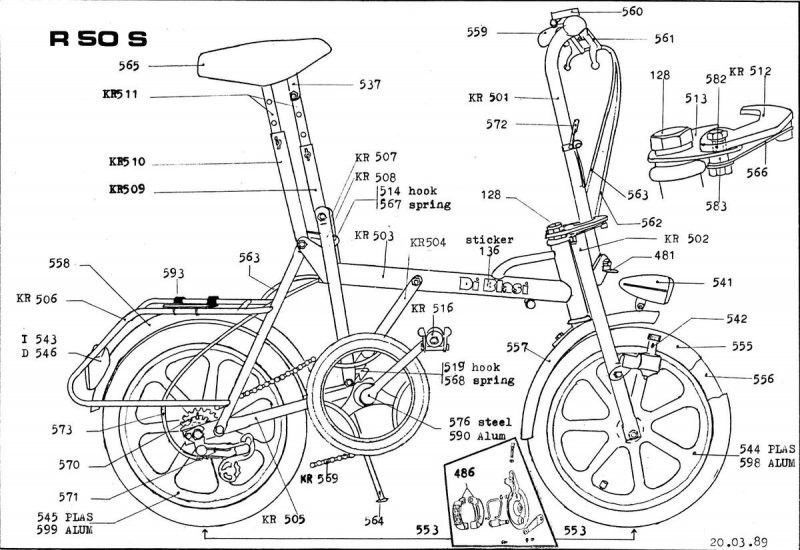 Страница из каталога деталей велосипеда Di Blasi R50S