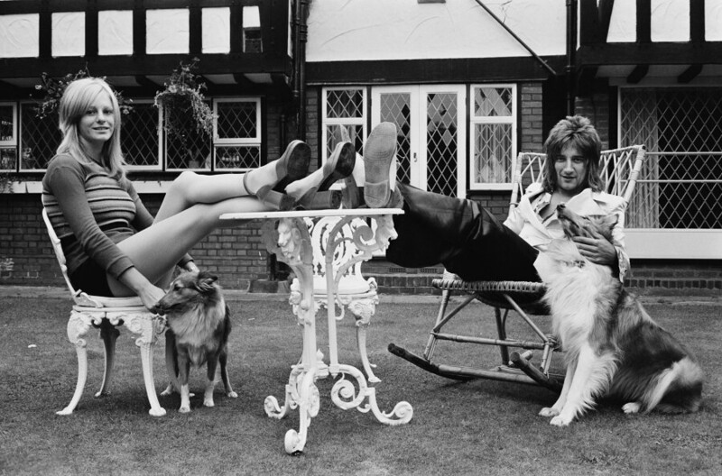 12 сентября 1971 года. Род Стюарт с подругой, моделью Ди Харрингтон. Фото Victor Blackman.