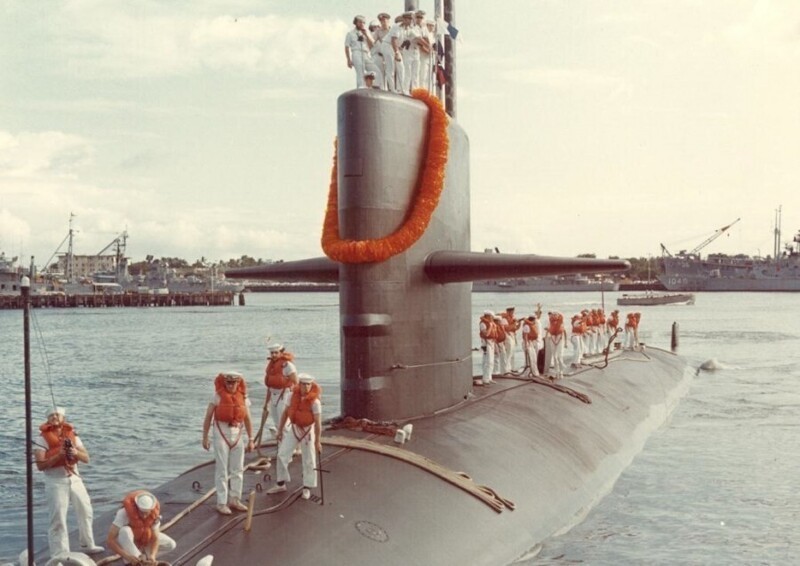 28 сентября 1971 года. Перл-Харбор. Американская атомная многоцелевая подводная лодка Puffer (класса Sturgeon).