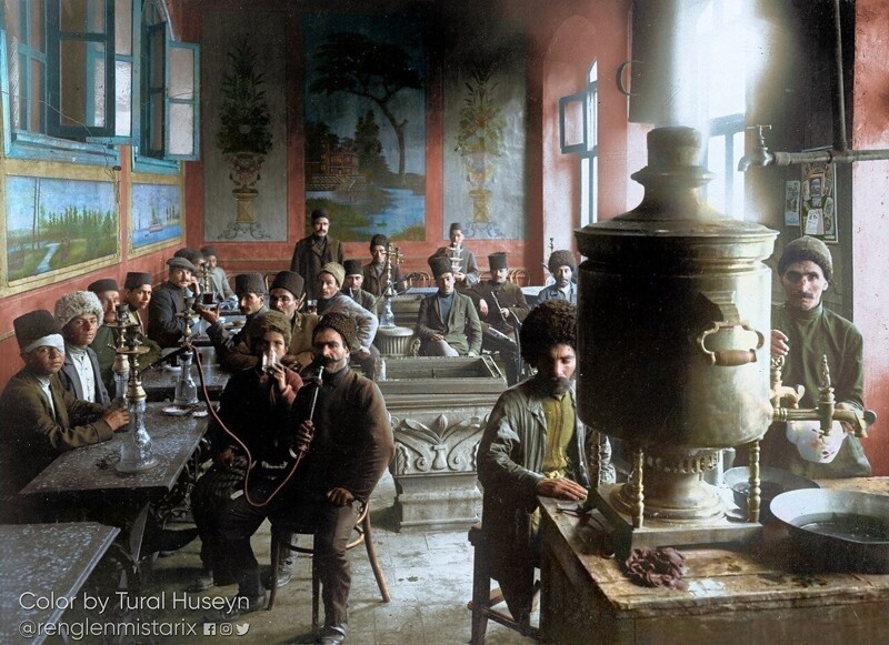 Чайхана в Баку, Азербайджан. Около 1910-х годов