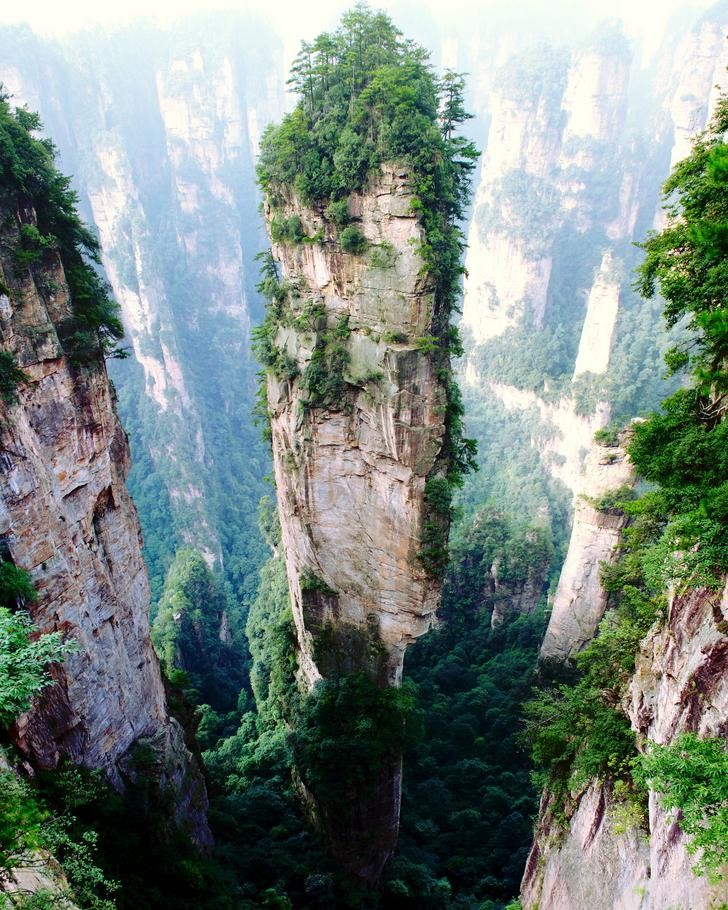 Гора Тяньцзы в Китае, которая послужила источником вдохновения для фильма Джеймса Кэмерона "Аватар"