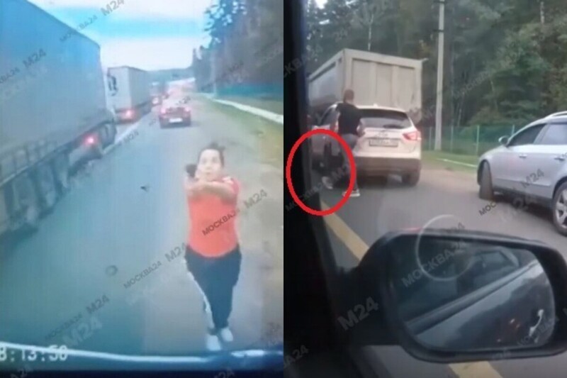 Семейная пара с топором и пистолетом набросилась на водителя грузовика, не пропустившего их авто