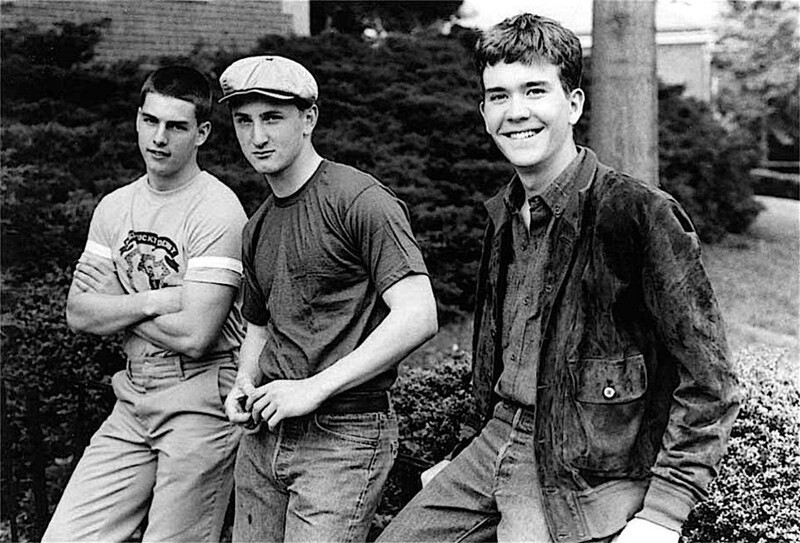 Том Круз, Шон Пенн, Тимоти Хаттон на съемках фильма «Отбой», США, 1981 год