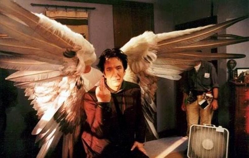 Алан Рикман на съемках фильма «Догма», 1999 год
