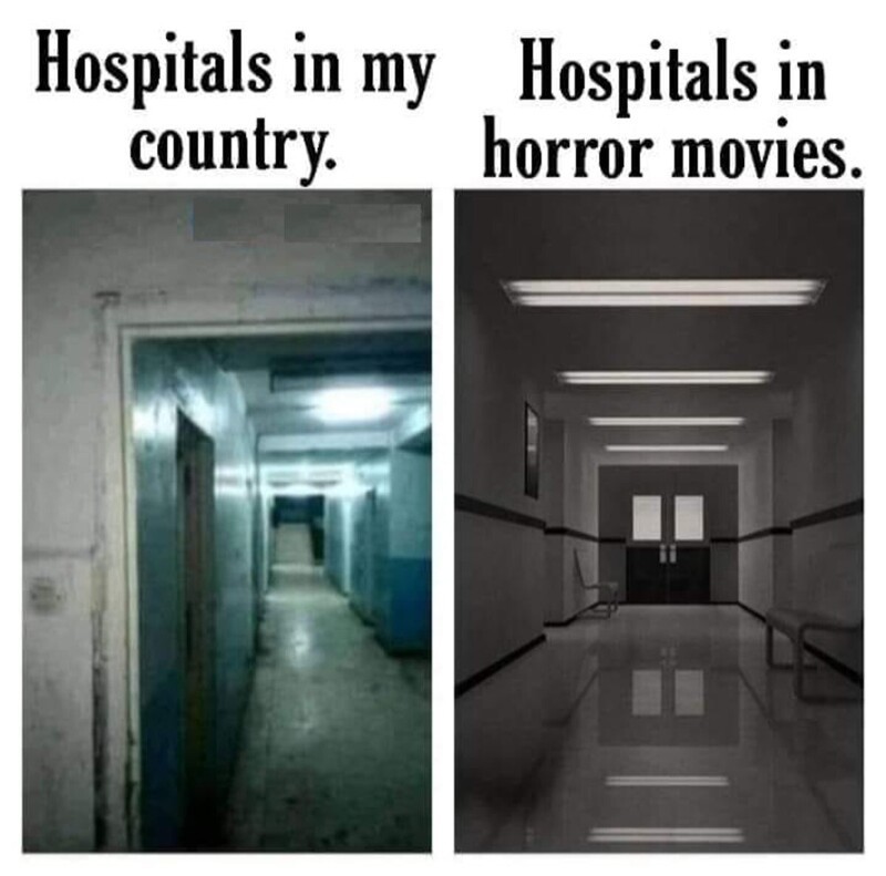 В американских фильмах ужасов больницы явно вдохновились интерьерами наших поликлиник