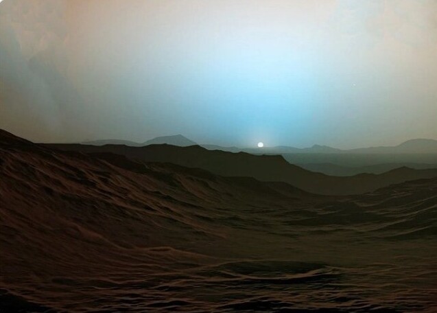 Закаты на Марсе - голубые