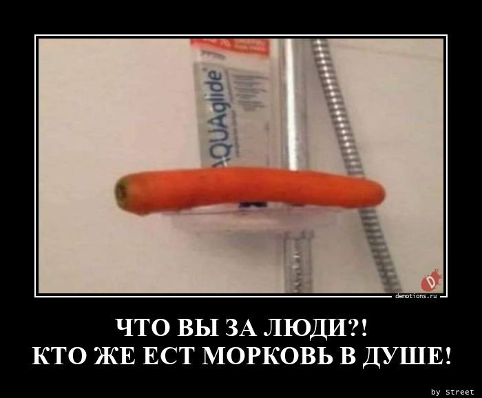 Что вы за люди?! Кто же ест морковь в душе!