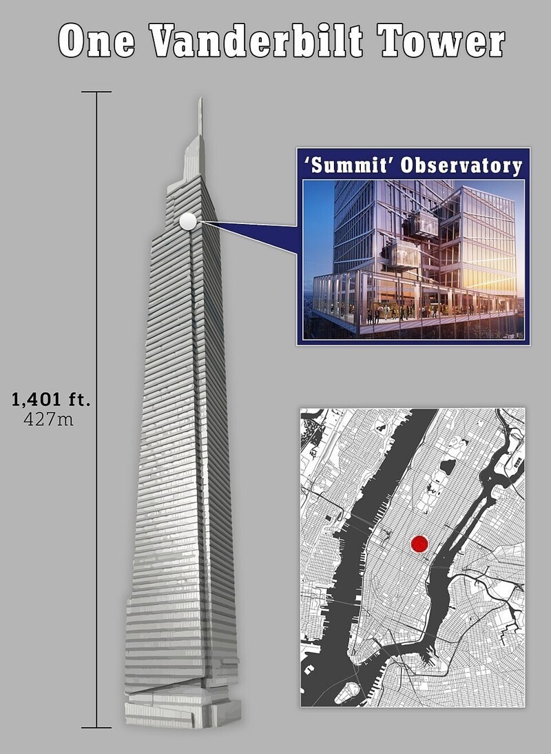 Общий вид небоскреба и его расположение на Манхэттене