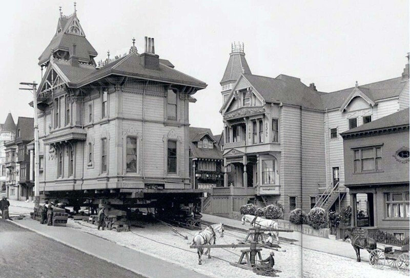 Перевозка дома в Сан-Франциско, 1908