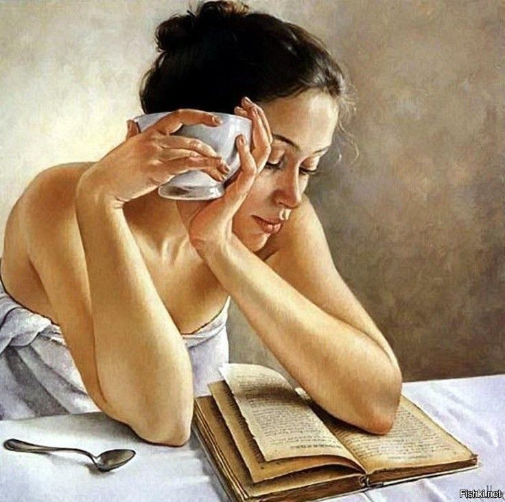 Картины девушка читает книгу