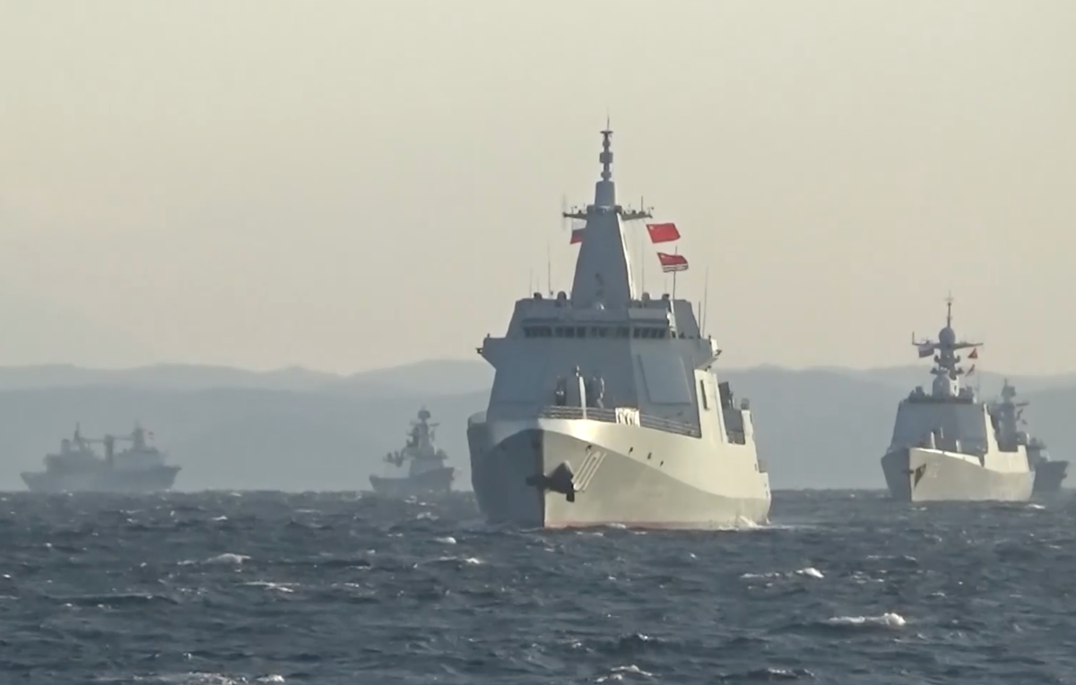 Корабль 10 часов. ВМФ НОАК. Россия и Китай Морское взаимодействие 2021. Российско китайские морские учения. Пролив цугару Япония.