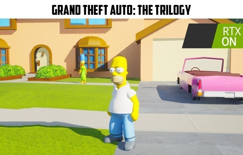 Давным-давно был такой весёлый клон GTA во вселенной "Симпсонов" - The Simpsons Hit & Run. Кажется, обновлённая GTA пытается походить именно на эту игру