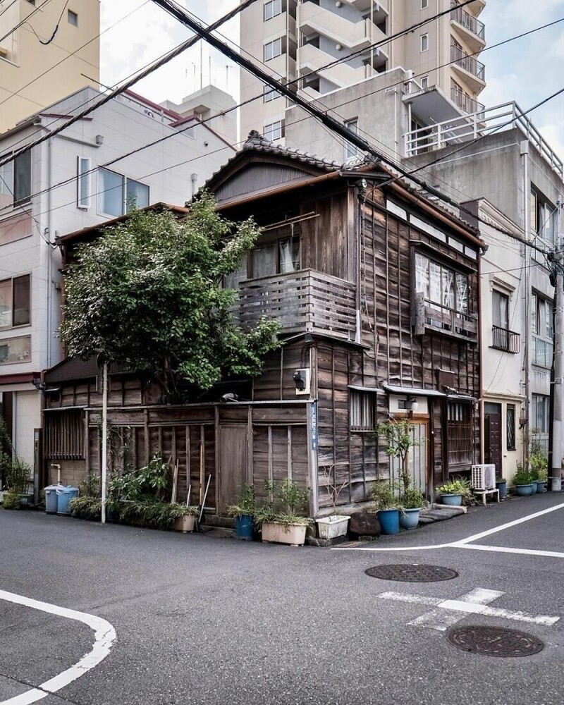 Причудливый дом в Асакусе, старинном квартале Токио