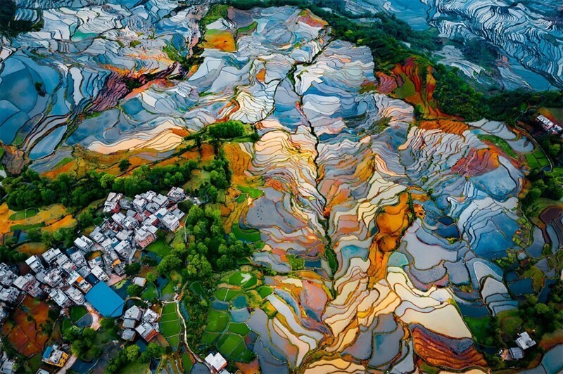 Рисовые террасы Дуойишу, Китай. Фотограф Ran Tian