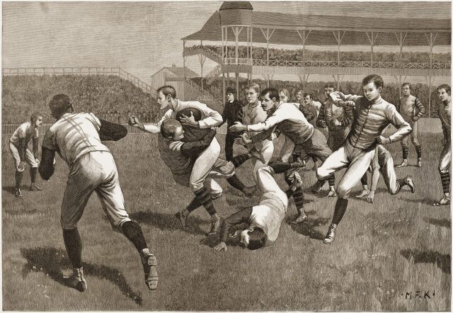 Первый студенческий футбольный матч в США состоялся через четыре года после Гражданской войны