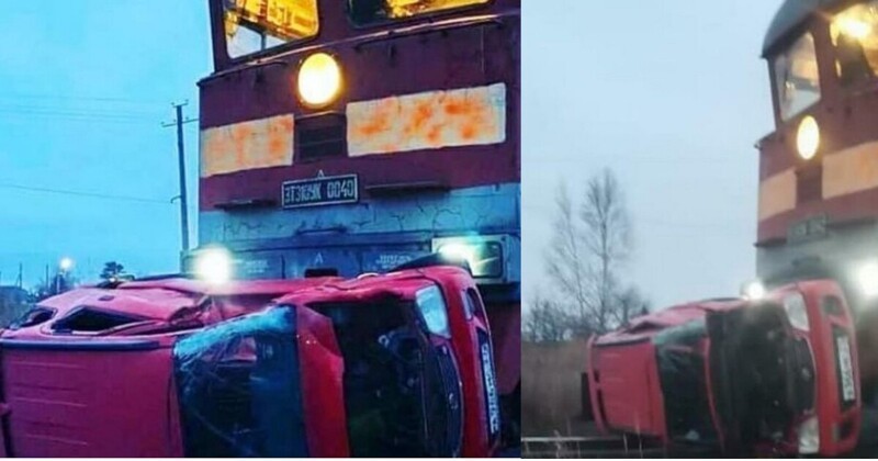 В Хабаровском крае автомобиль попал под поезд. Автолюбительница экстрима выжила