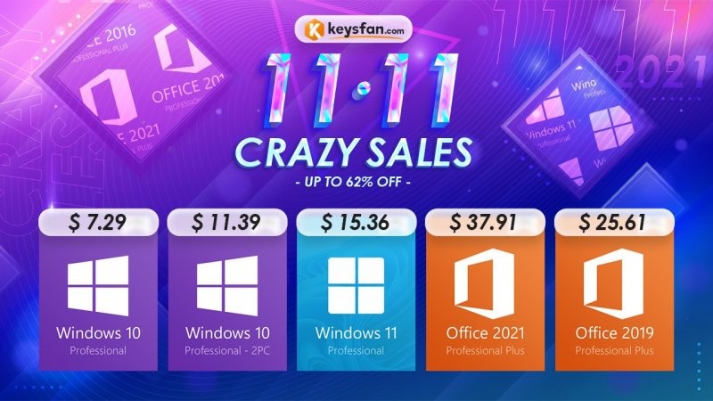 Распродажа 11.11. - ключ активации Windows 10 за $7.29 и другие интересные акции