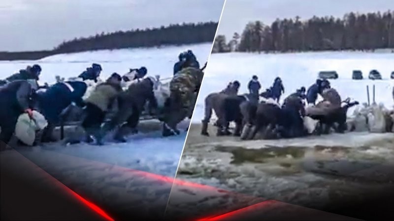 В Якутии рыбаки пробурили почти 5 метров  льда, чтобы добраться до воды