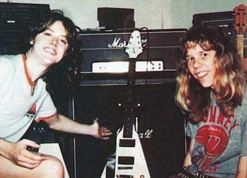 18–летние Ларс Ульрих и Джеймс Хетфилд. Основатели группы Metallica, 1981 год