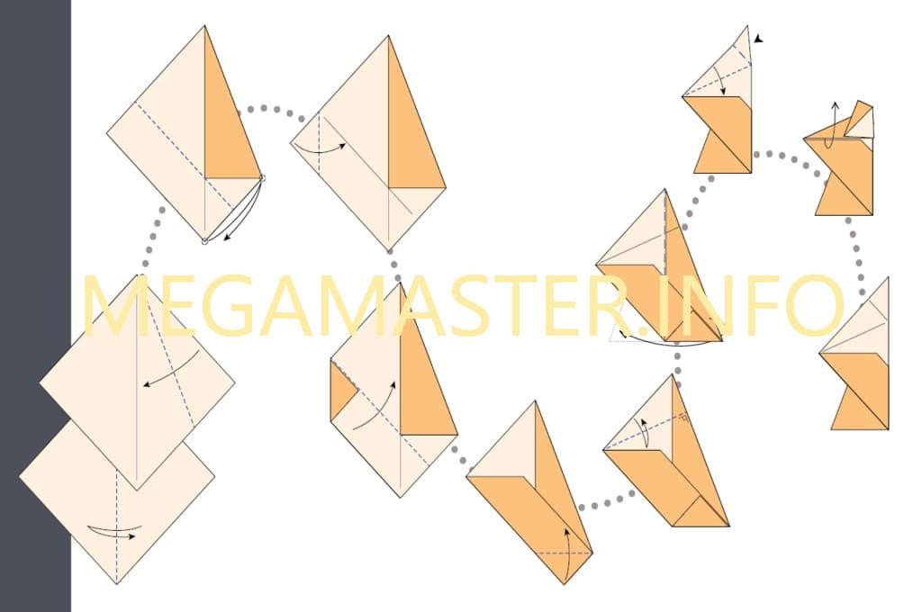 Оригами сюрикен из бумаги