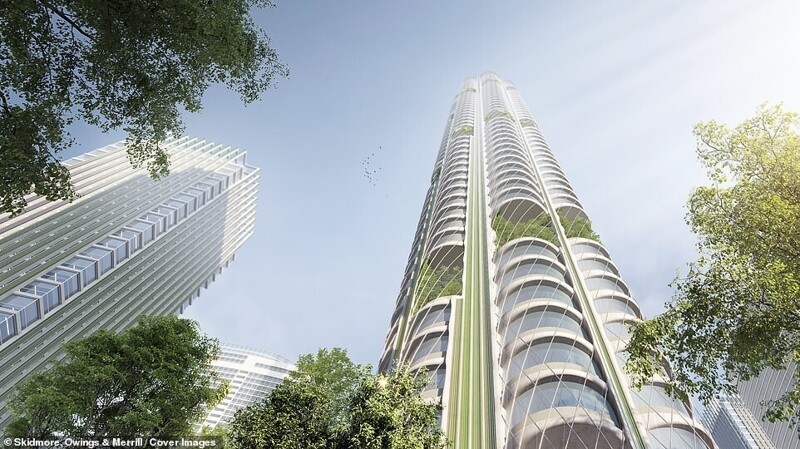 Архитекторы представили небоскрёб, который поглощает CO2
