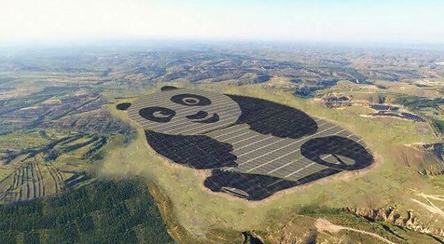 Даже солнечные фермы делают в форме панд