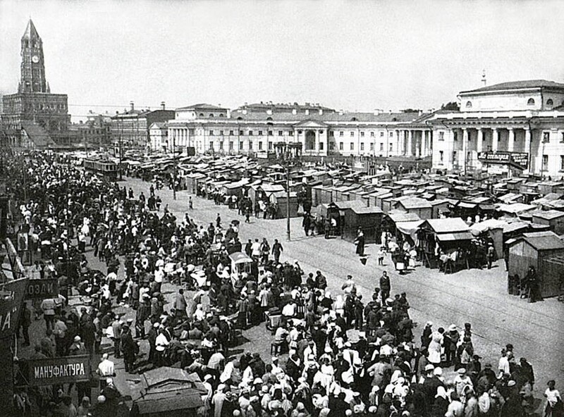 Вид на Сухаревский рынок в Москве, 1924 год