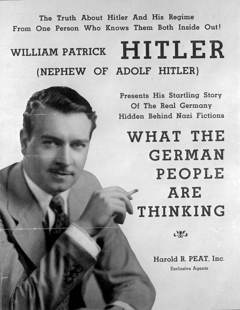 Афиша лекционного тура Уильяма Гитлера